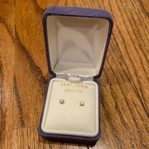 NEW 1/5 CT Diamond Stud Earrings 14k Yellow Gold